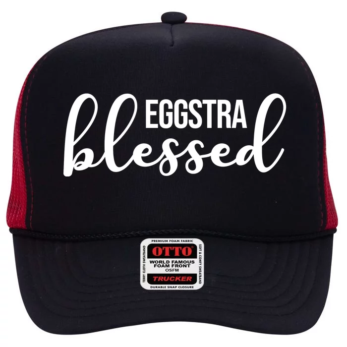 Eggstra Blessed Easter Holiday High Crown Mesh Trucker Hat