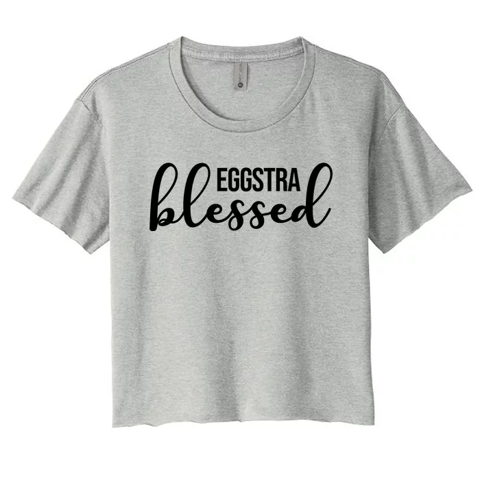 Eggstra Blessed Easter Holiday Women's Crop Top Tee