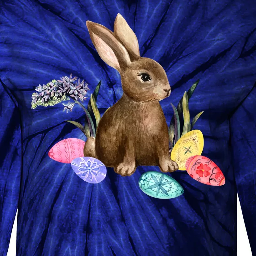 Easter Bunny Egg Spring Holiday Cute Tie-Dye Long Sleeve Shirt