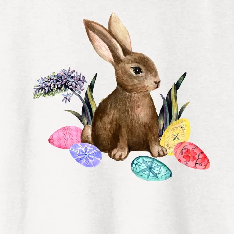 Easter Bunny Egg Spring Holiday Cute Women's Crop Top Tee