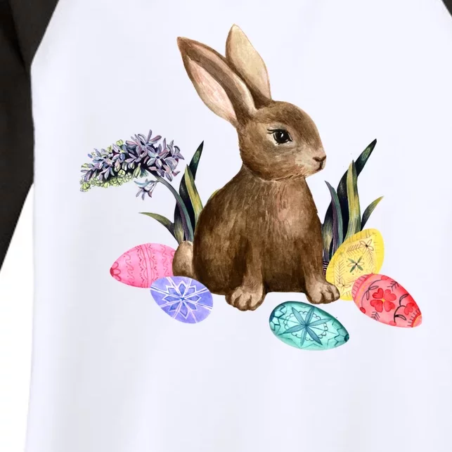 Easter Bunny Egg Spring Holiday Cute Women's Tri-Blend 3/4-Sleeve Raglan Shirt