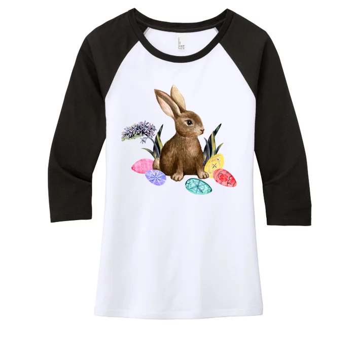 Easter Bunny Egg Spring Holiday Cute Women's Tri-Blend 3/4-Sleeve Raglan Shirt