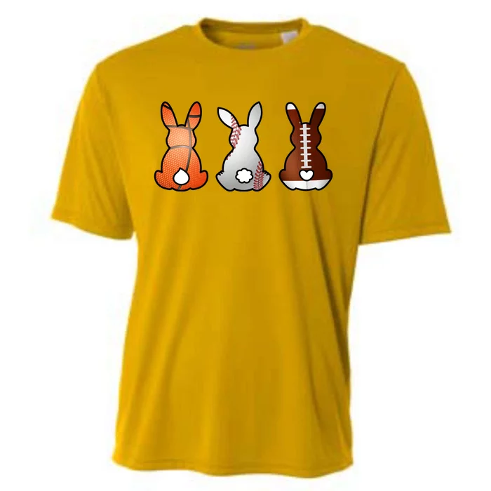 Easter Bunny Football Basketball Baseball Sports Fan Cooling Performance Crew T-Shirt