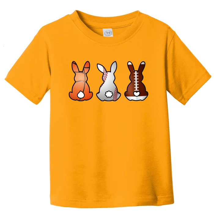 Easter Bunny Football Basketball Baseball Sports Fan Toddler T-Shirt