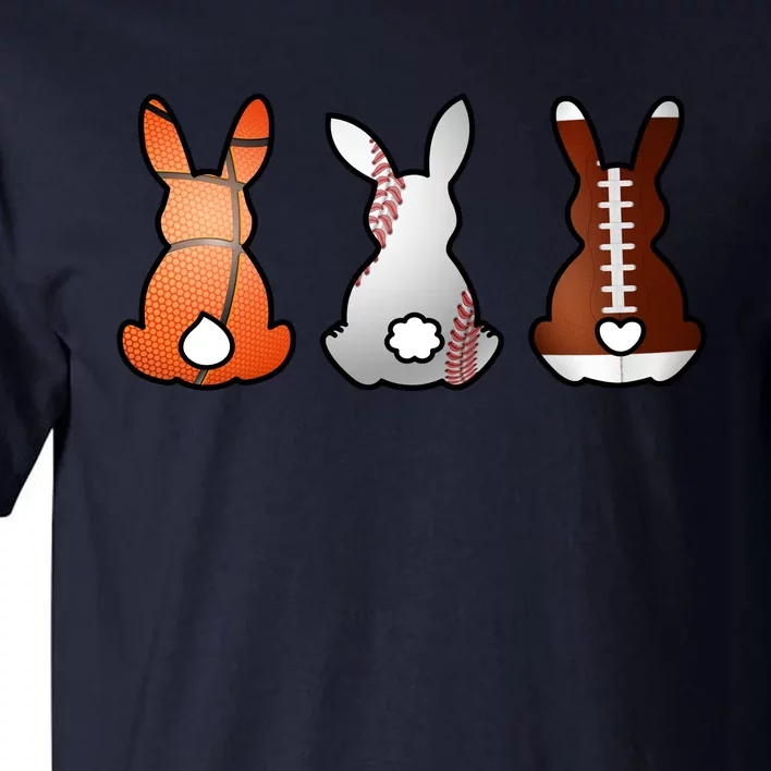 Easter Bunny Football Basketball Baseball Sports Fan Tall T-Shirt