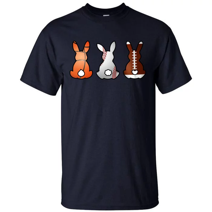 Easter Bunny Football Basketball Baseball Sports Fan Tall T-Shirt