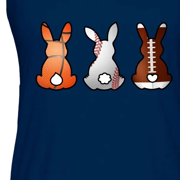 Easter Bunny Football Basketball Baseball Sports Fan Ladies Essential Flowy Tank