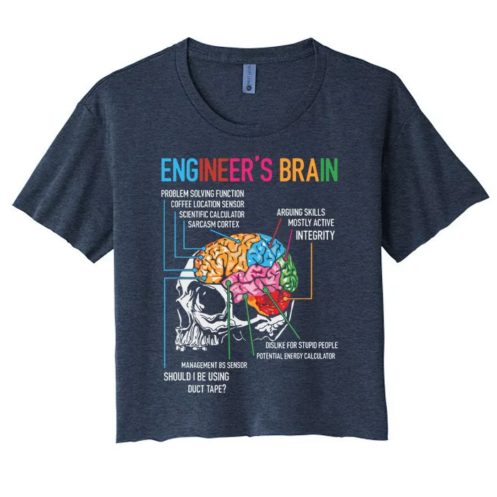 Engineers Brain Funny Engineering Games Process Engineer Women's Crop Top Tee