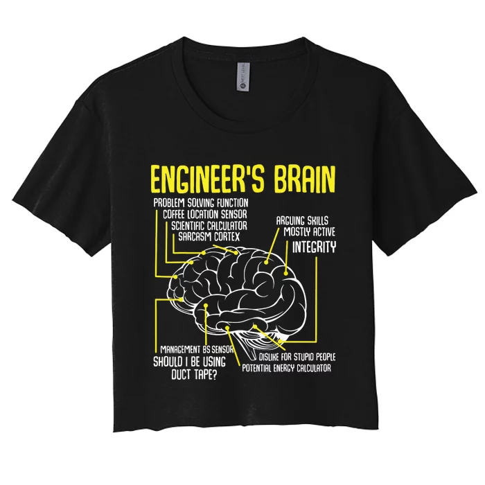 Engineers Brain Funny Engineering Games Process Funny Women's Crop Top Tee