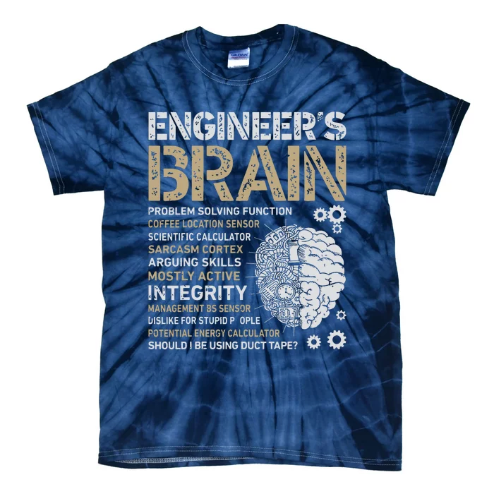 Engineers Brain Funny Process Engineer Men Engineering Gift Tie-Dye T-Shirt