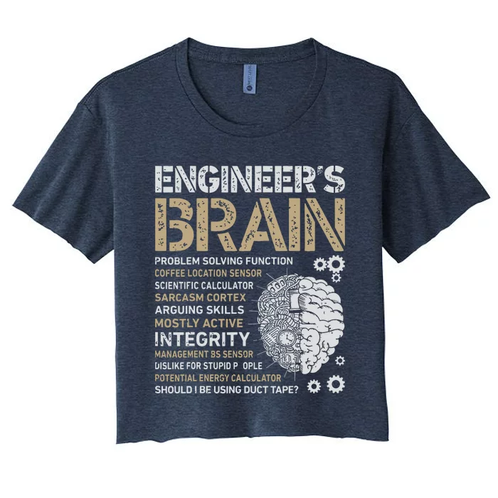 Engineers Brain Funny Process Engineer Men Engineering Gift Women's Crop Top Tee