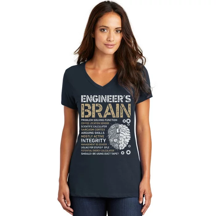 Engineers Brain Funny Process Engineer Men Engineering Gift Women's V-Neck T-Shirt