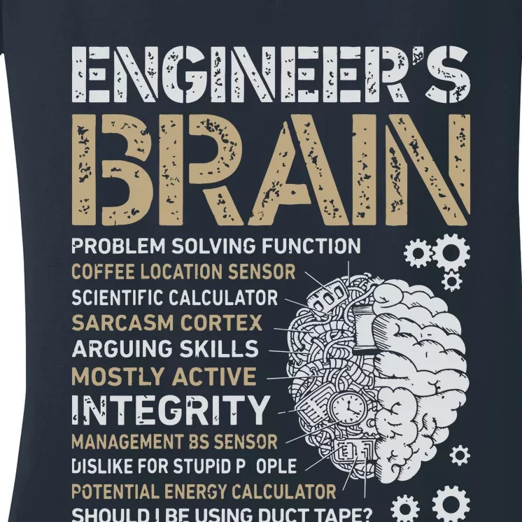 Engineers Brain Funny Process Engineer Men Engineering Gift Women's V-Neck T-Shirt