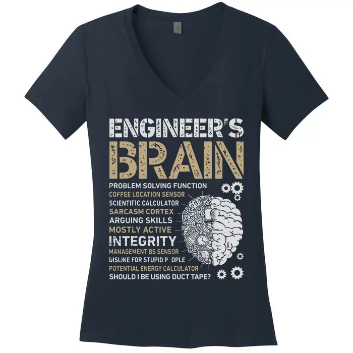 Engineers Brain Funny Process Engineer Men Engineering Gift Women's V-Neck T-Shirt