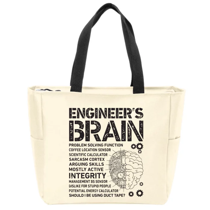 Engineers Brain Funny Process Engineer Men Engineering Gift Zip Tote Bag