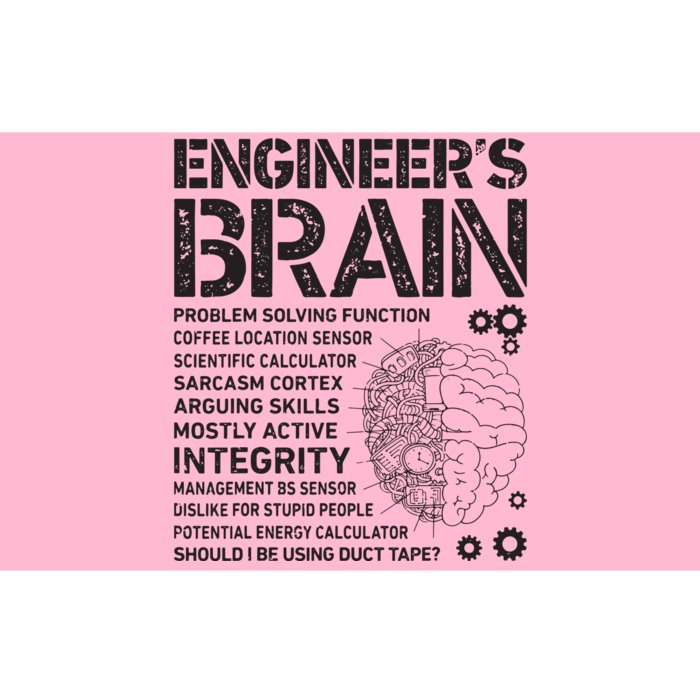 Engineers Brain Funny Process Engineer Men Engineering Gift Bumper Sticker