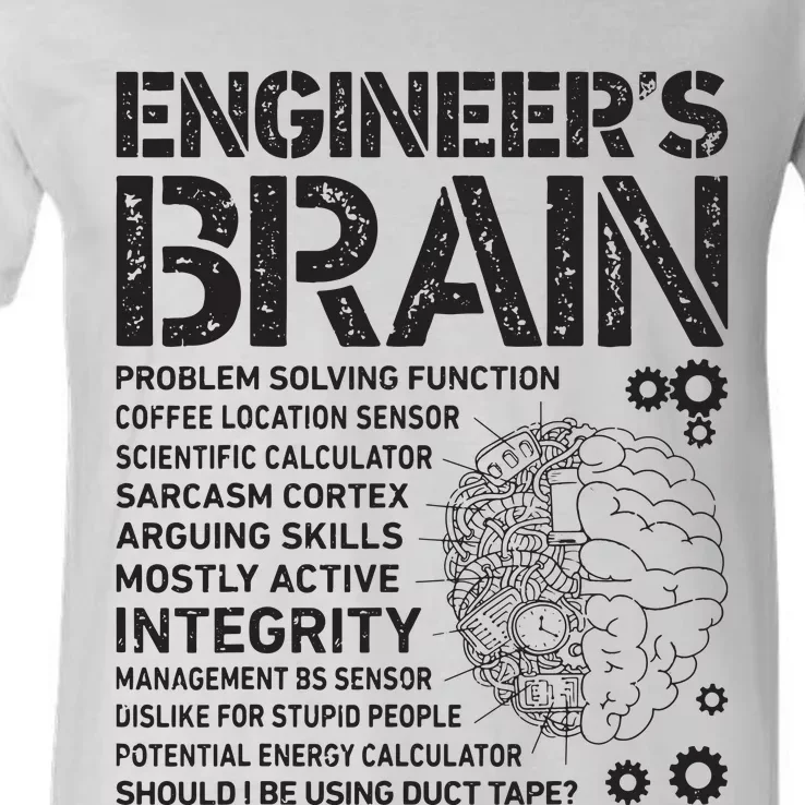 Engineers Brain Funny Process Engineer Men Engineering Gift V-Neck T-Shirt