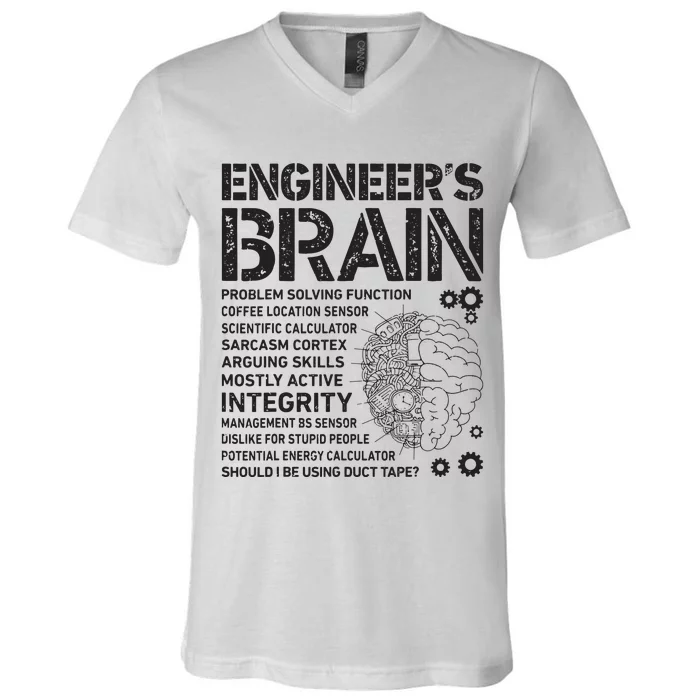 Engineers Brain Funny Process Engineer Men Engineering Gift V-Neck T-Shirt