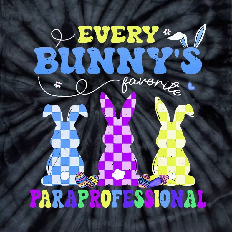 Every BunnyS Favorite Paraprofessional Groovy Easter Rabbit Tie-Dye T-Shirt