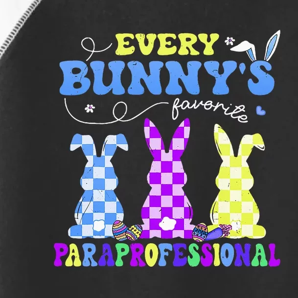 Every BunnyS Favorite Paraprofessional Groovy Easter Rabbit Toddler Fine Jersey T-Shirt