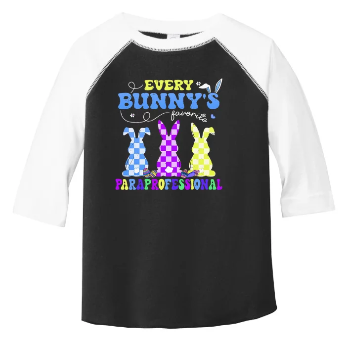 Every BunnyS Favorite Paraprofessional Groovy Easter Rabbit Toddler Fine Jersey T-Shirt