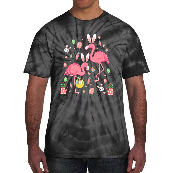 Easter Bunny Flamingo Eggs Happy Easter Day Flamingo Tie-Dye T-Shirt