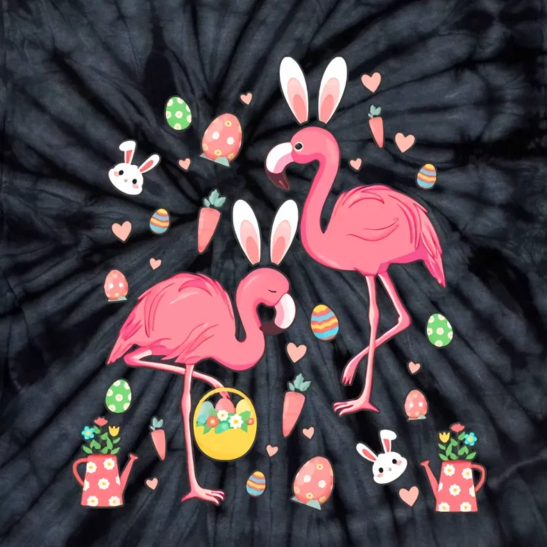 Easter Bunny Flamingo Eggs Happy Easter Day Flamingo Tie-Dye T-Shirt