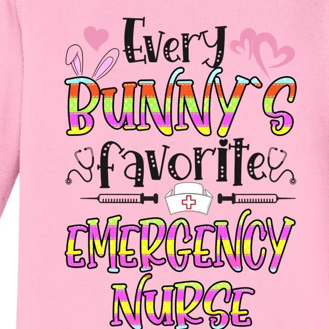 Emergency Bunnys Favorite Nurse Easter Day Funny Gift Baby Long Sleeve Bodysuit