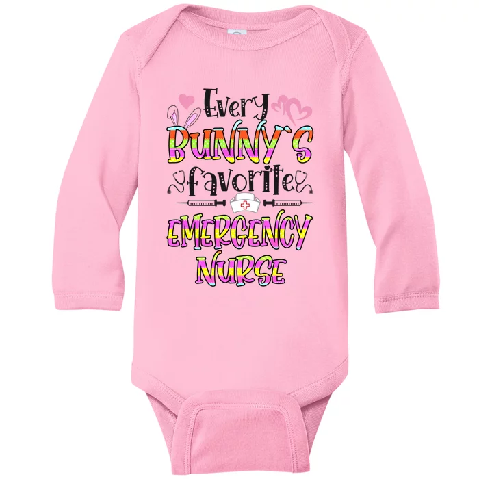 Emergency Bunnys Favorite Nurse Easter Day Funny Gift Baby Long Sleeve Bodysuit