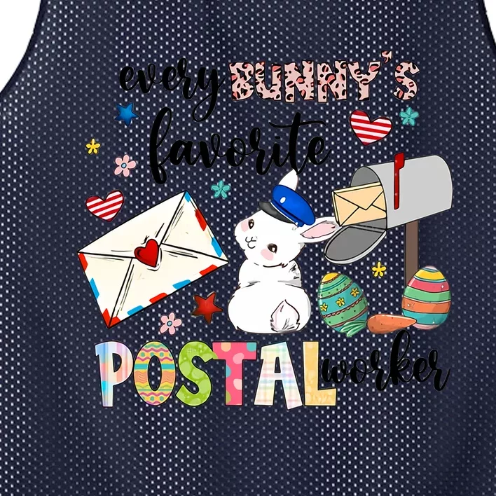 Everyday Bunny's Favorite Postal Worker Bunny Easter Day Gift Idea Mesh Reversible Basketball Jersey Tank