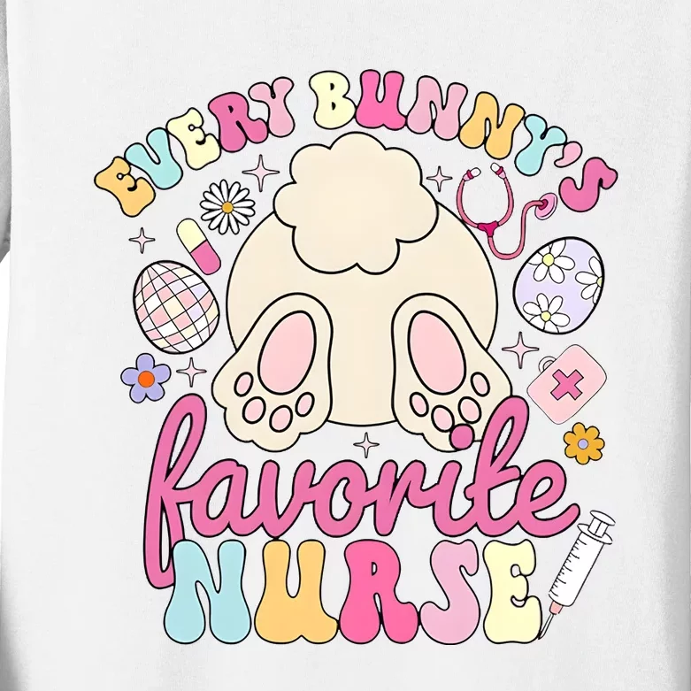 Every BunnyS Favorite Nurse Easter Day Kids Long Sleeve Shirt