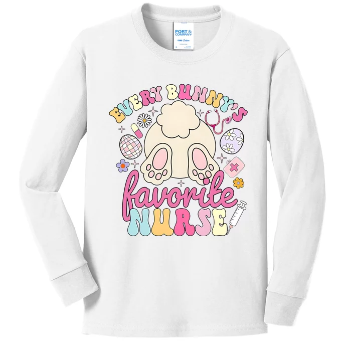 Every BunnyS Favorite Nurse Easter Day Kids Long Sleeve Shirt