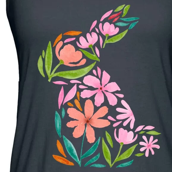 Easter Bunny Flower Holiday Ladies Essential Flowy Tank