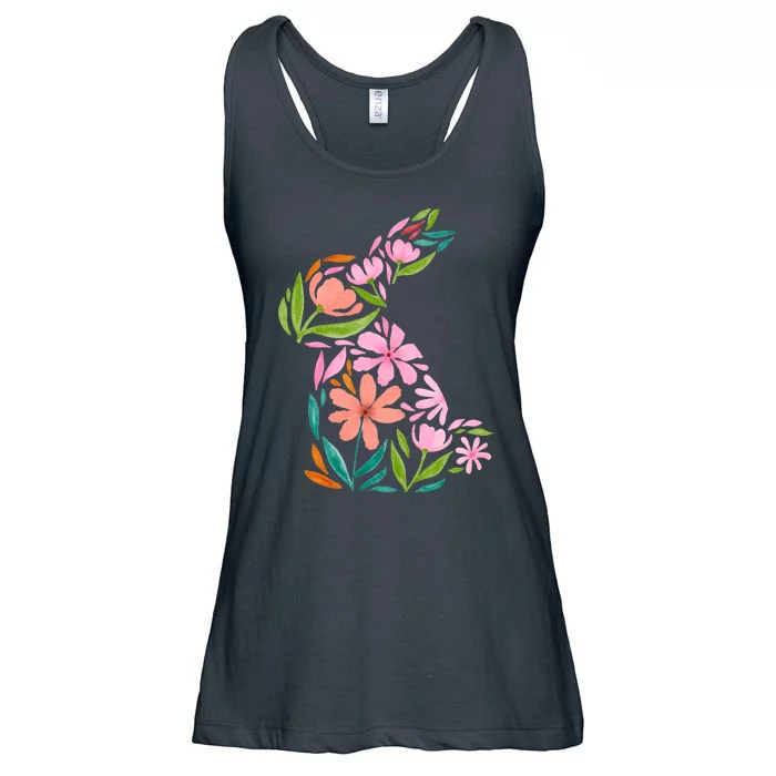 Easter Bunny Flower Holiday Ladies Essential Flowy Tank