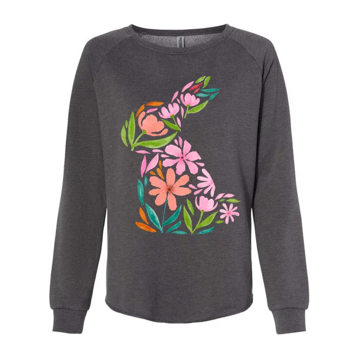 Easter Bunny Flower Holiday Womens California Wash Sweatshirt