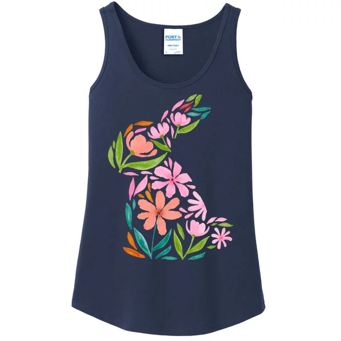 Easter Bunny Flower Holiday Ladies Essential Tank