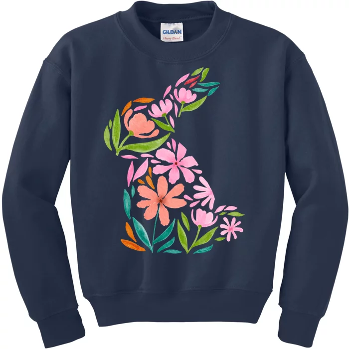 Easter Bunny Flower Holiday Kids Sweatshirt