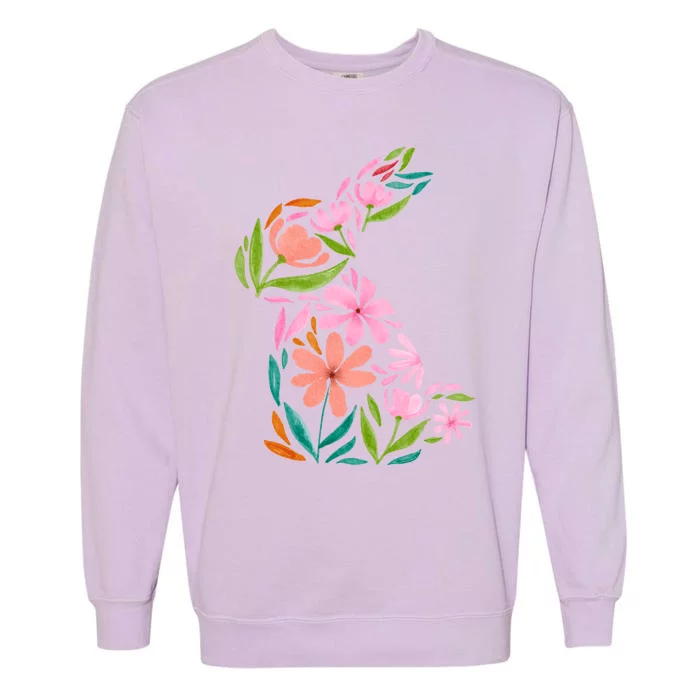 Easter Bunny Flower Holiday Garment-Dyed Sweatshirt