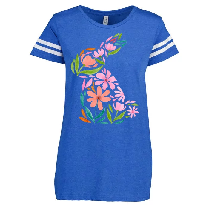 Easter Bunny Flower Holiday Enza Ladies Jersey Football T-Shirt