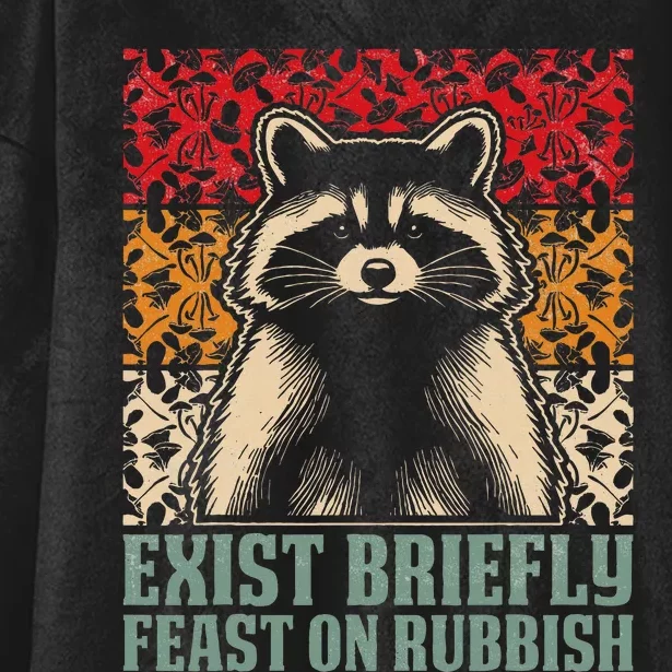 Exist Briefly Feast On Rubbish Raccoon Hooded Wearable Blanket