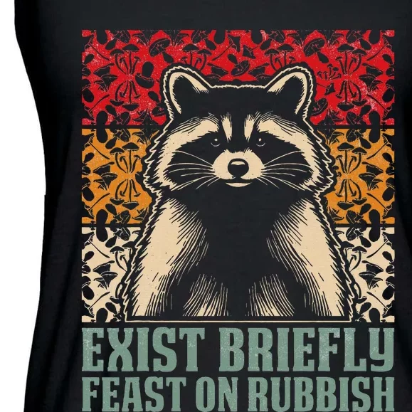 Exist Briefly Feast On Rubbish Raccoon Ladies Essential Flowy Tank