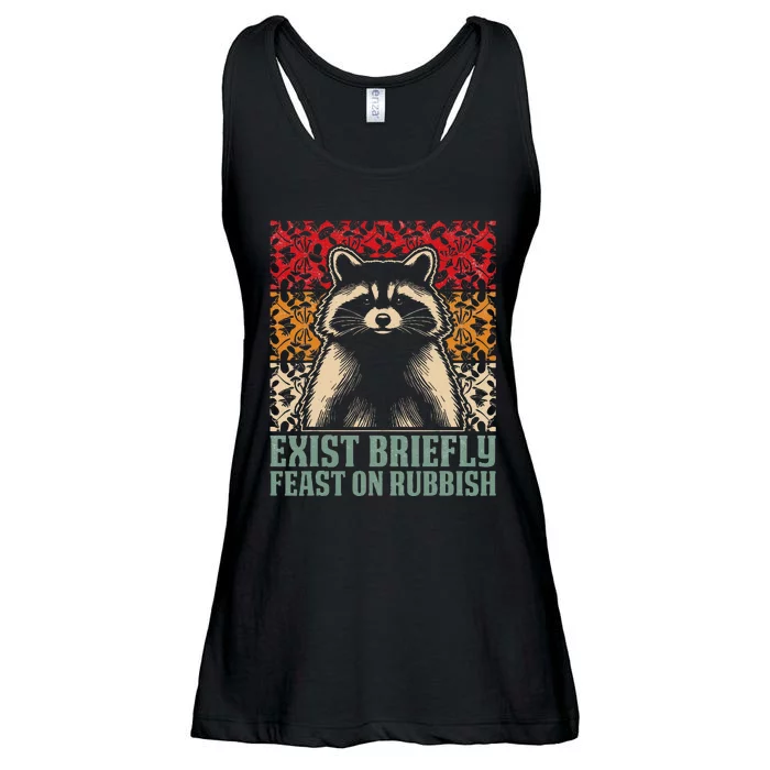 Exist Briefly Feast On Rubbish Raccoon Ladies Essential Flowy Tank