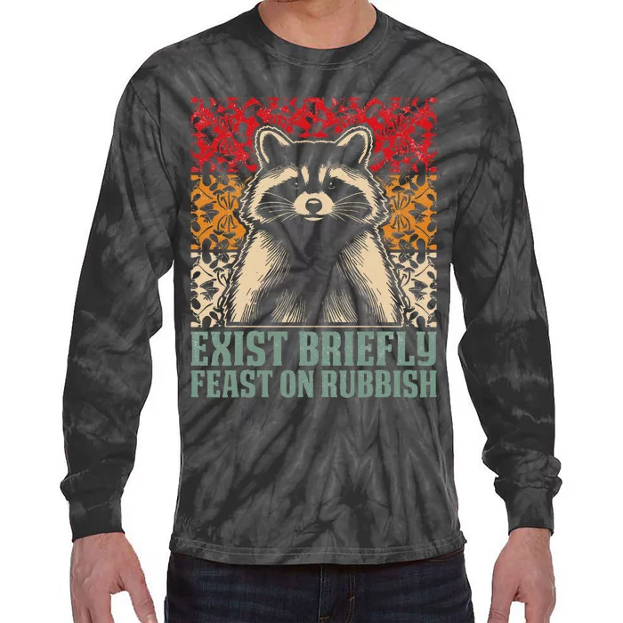 Exist Briefly Feast On Rubbish Raccoon Tie-Dye Long Sleeve Shirt