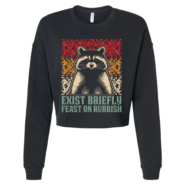 Exist Briefly Feast On Rubbish Raccoon Cropped Pullover Crew