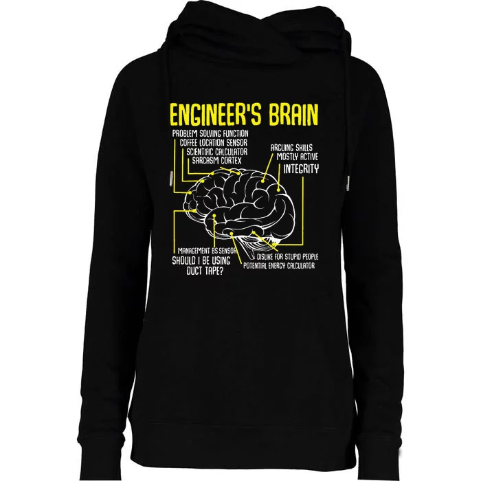 Engineers Brain Funny Engineering Games Process Funny Womens Funnel Neck Pullover Hood