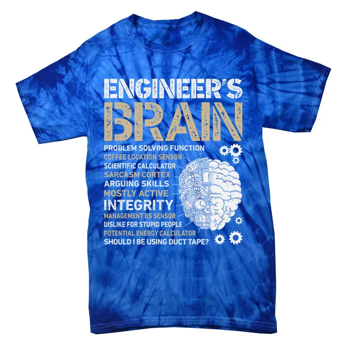 Engineer's Brain Funny Process Engineer Engineering Gift Tie-Dye T-Shirt