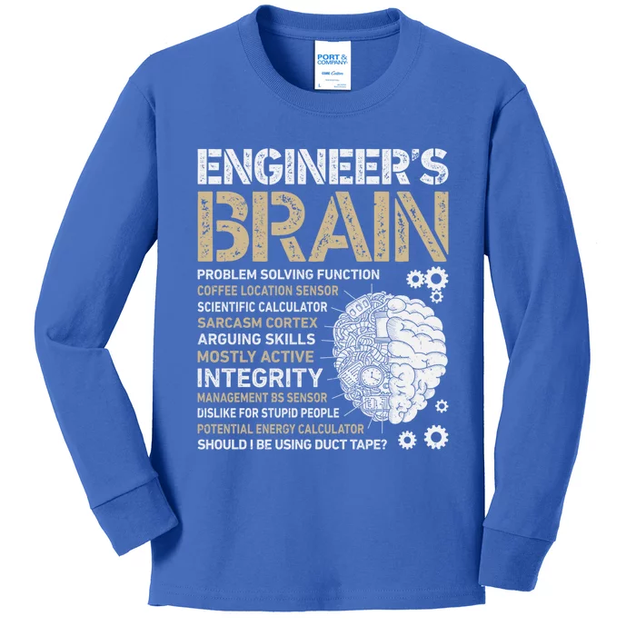 Engineer's Brain Funny Process Engineer Engineering Gift Kids Long Sleeve Shirt