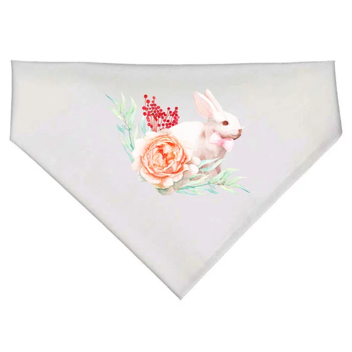 Easter Bunny Flower Spring Art USA-Made Doggie Bandana