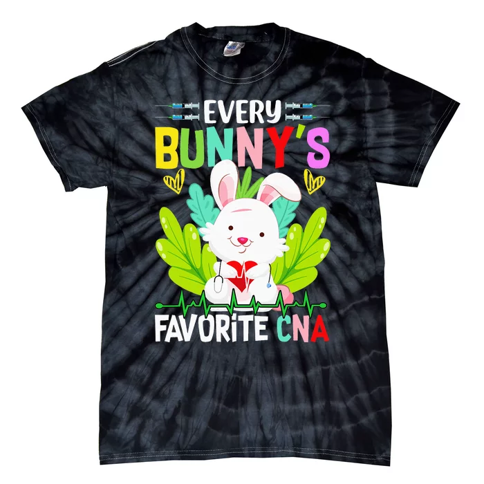 Every Bunny Favorite CNA Happy Easter Nurse Bunny Lover Tie-Dye T-Shirt