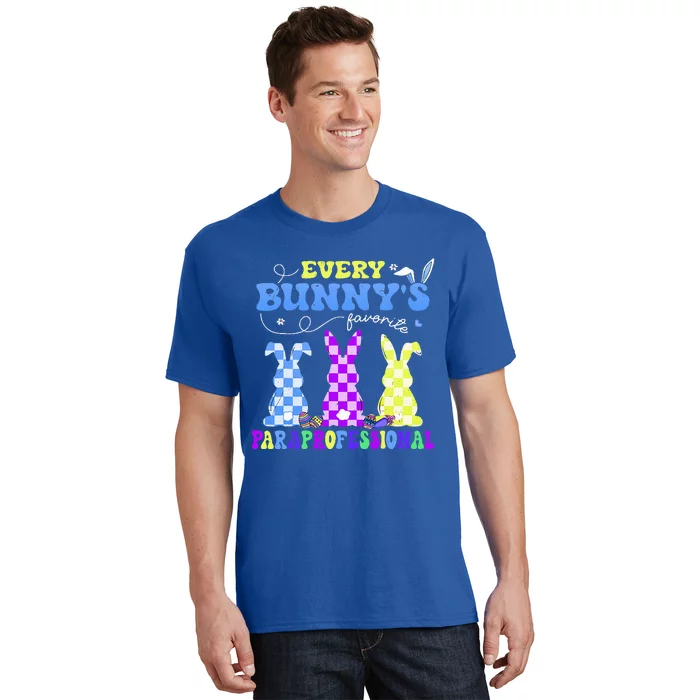 Every BunnyS Favorite Paraprofessional Groovy Easter Rabbit T-Shirt